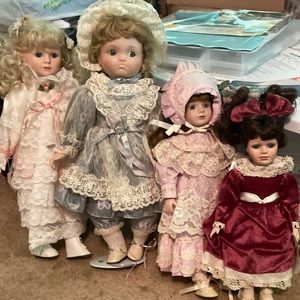 Old porcelain dolls left in storage for a while all add up to $124